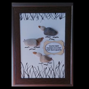 Butt Quacks Framed 5x7 Pebble Art
