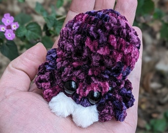 PHYSICAL ITEM Handmade Crochet Velvet Baby Spider Burgundy Purple