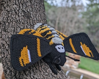 PATTERN ONLY Death's Head Hawk Moth Crochet Pattern