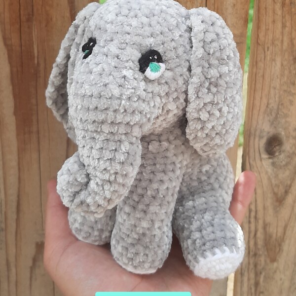 PATTERN ONLY Crochet Velvet Elephant Pattern Sew And No Sew Option