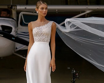 one strap wedding dress