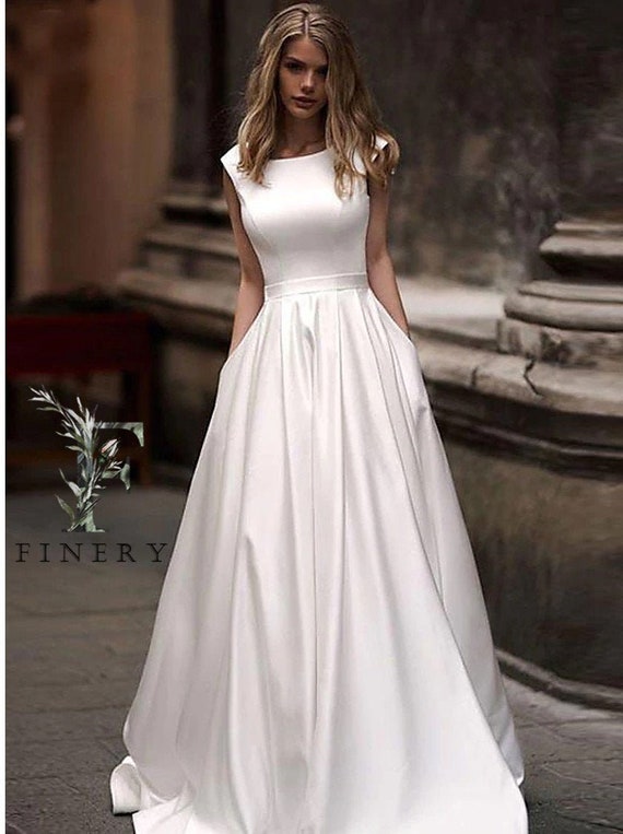 Duchesse Satin Cap Sleeve Vestido de novia vestido de novia - Etsy España Duchesse Satin Cap Sleeve Vestido de novia vestido de novia - Etsy España