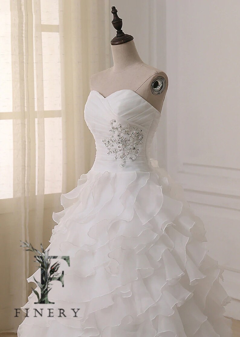 Ruched Sweetheart Bodice Ruffle Wedding Dress Ruffle Ballgown | Etsy