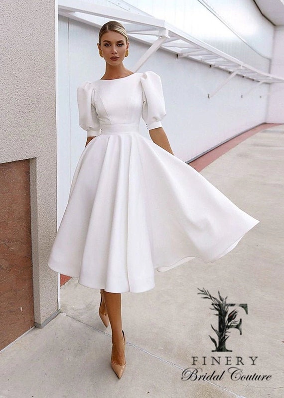 midi length wedding dresses