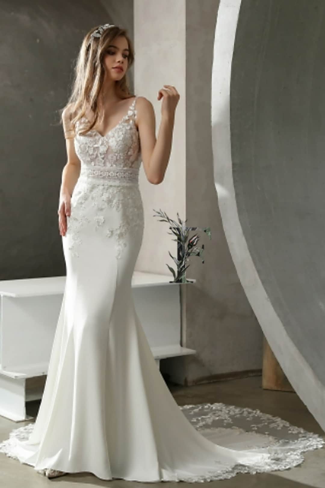 Lace Wedding Dress With Sculpted Bodice Fit