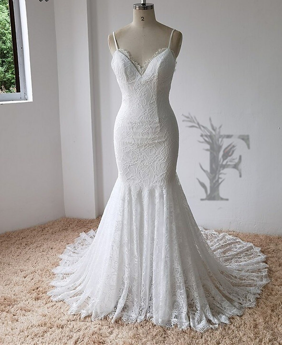 Bohemian Lace Mermaid Wedding Dress