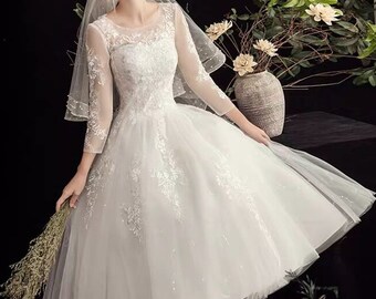 Tea Length Wedding Dress - Etsy
