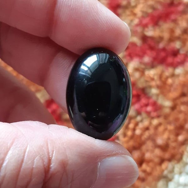 Black Obsidian Cabochons (4-10 g each, Premium Quality) **Price is for one crystal**