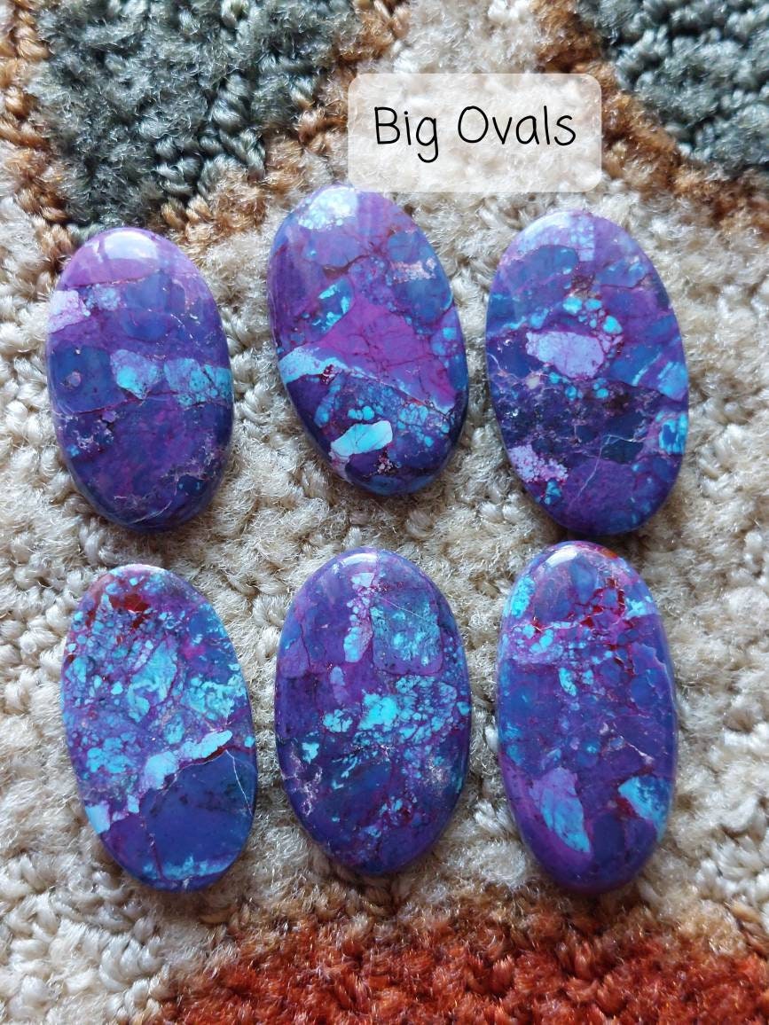 赤と青 (Type-A)/purple stone Purple Mohaveturquoise (composite Crystals, Kingman