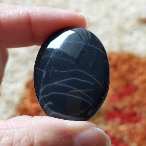 Spiderweb OBSIDIAN (Mexico Origin, Premium Quality Cabochons) **Price is for one crystal**