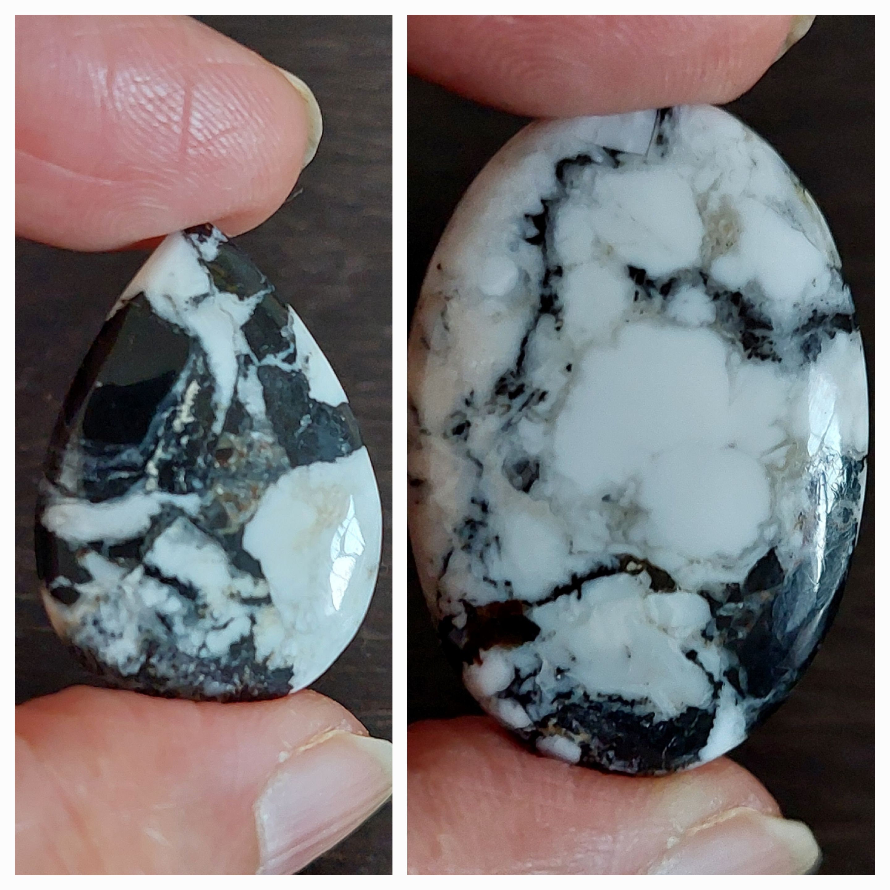 White Buffalo Turquoise Cabochon: Nevada Albino Crystal; USA