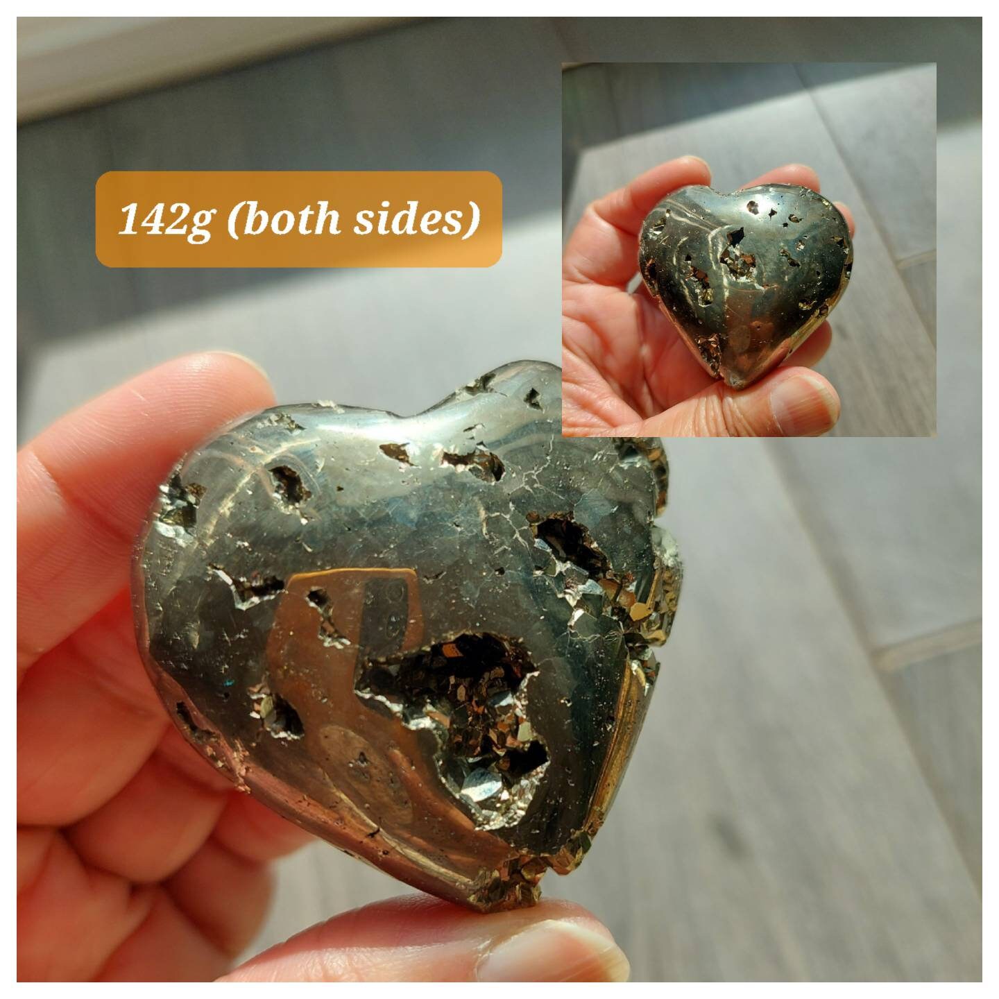 パイライトハート（65g - 152g）ペルー産、プレミアム品質 [**価格は