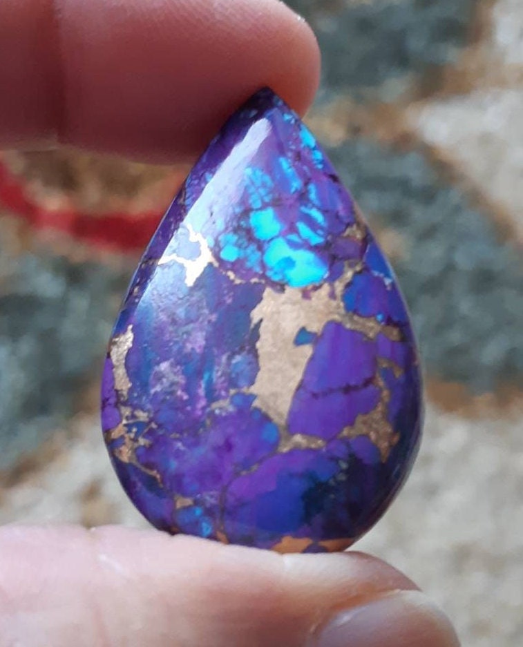 Purple Copper Turquoise composite Crystals High Grade Cabochons