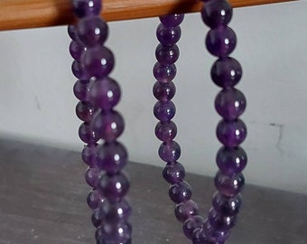 Bracciale Elastico Philip Jones Con Mini Perline Di Ametista Viola - Pietre Vere 4-5 Mm, Taglia Unica, Confezione Regalo