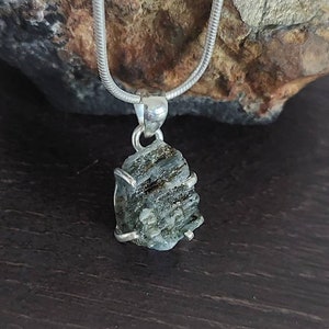 Grey Kyanite PENDANT (Sterling Silver + RAW High Grade Crystal) **Price is for one pendant**