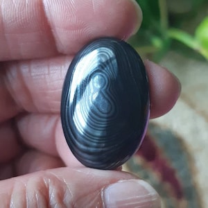 Silver Crown Psilomelane/ Black Malachite (AAA grade cabochons) **Price is for one crystal**