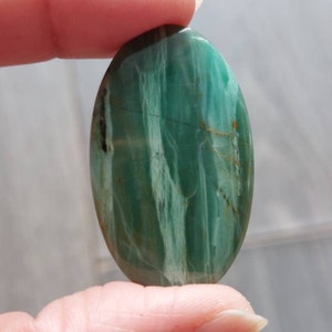 Larsonit/Gary Green Jasper (kaboszony klasy AAA) [**Cena dotyczy jednego kryształu**]