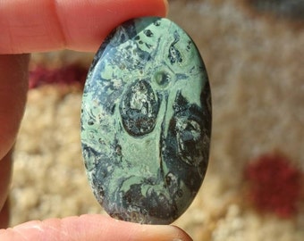 Kambaba Jasper Cabochons (Green Stromatolite): Madagascar Origin