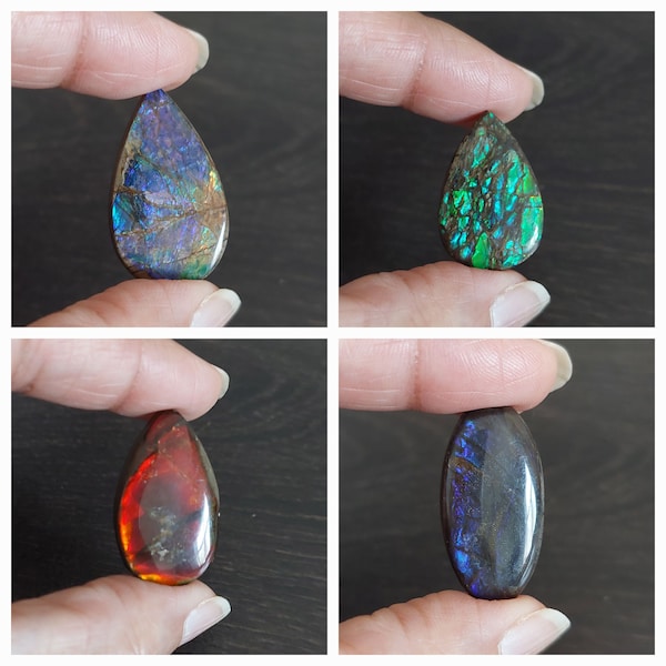 AMMOLITE cabochons (CANADIAN crystal, ABUNDANCE Crystal) **Price is for one crystal**