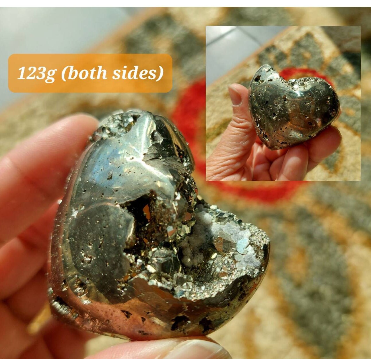 パイライトハート（65g - 152g）ペルー産、プレミアム品質 [**価格は