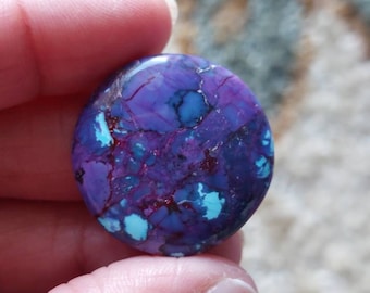 赤と青 (Type-A)/purple stone 8mm or 6mm Swarovski 5301/5328 Alexandrite AB (color