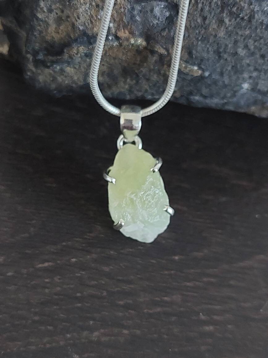 Polished Green Calcite  Solid 925 Sterling Silver Pendant Natural Green Calcite Pendant 925 Sterling Silver Handmade  main image 4