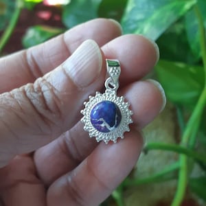 Purple Copper Turquoise HANDCRAFTED Pendant (Sterling Silver + High Grade Composite Crystal) **Price is for one pendant**