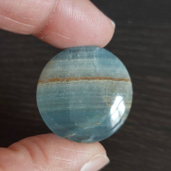 Blue Calcite Cabochons (Mexico Origin, High Quality) **Price is for one crystal**