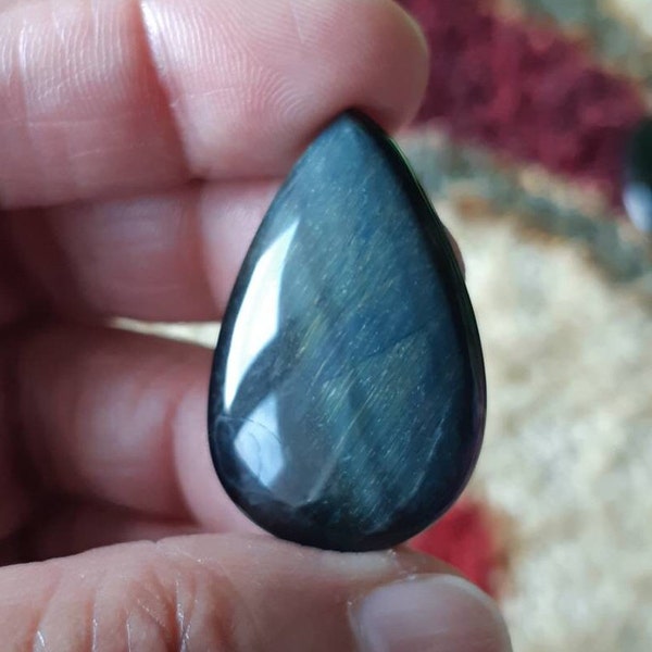 BLUE Tiger's Eye/Hawks Eye (Rare, AAA grade, BIG Cabochons) **Price is for one crystal**