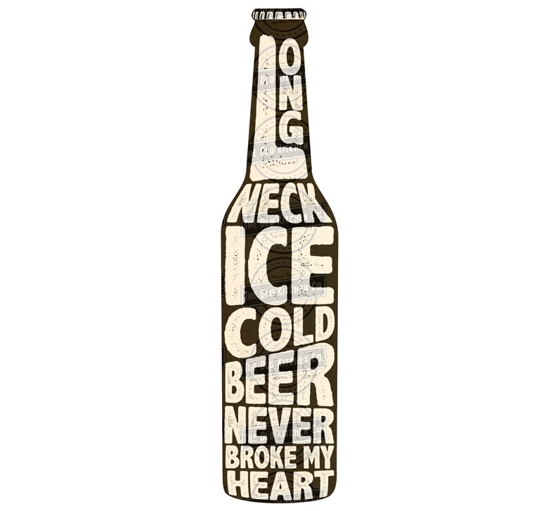 Long Neck Ice Cold Beer Wall Art Luke Combs Country Lyrics