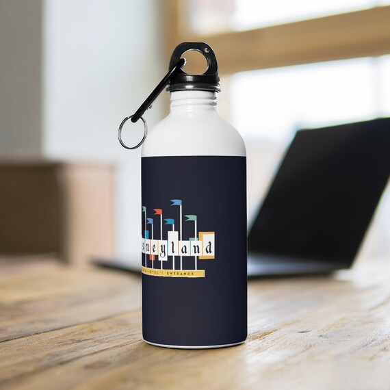 Stainless Steel Water Bottle // Disneyland Park Entrance Etsy
