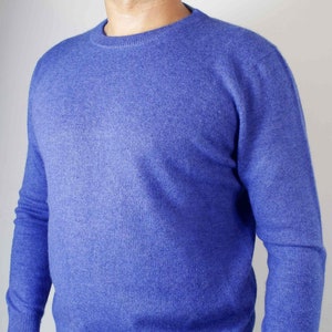 Royalblauer KaschmirPullover für Männer, Herren Kaschmirpullover, Herren Wollpullover, Rundhalspullover, Geschenk für Freund