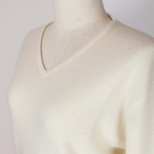 Off White Kaschmir V-Ausschnitt Pullover Pullover für Frauen