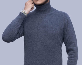 100% Cashmere Turtle neck Pullover Sweater For Men, Men's Cashmere Sweater, Men's Woolen Sweater, Men's Pullover, Gift for Boyfriend