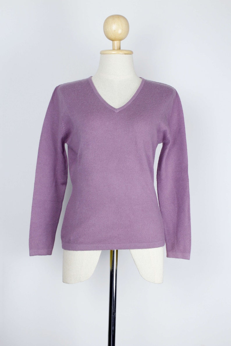 Lavender Cashmere Vneck Pullover Sweater for Women Etsy