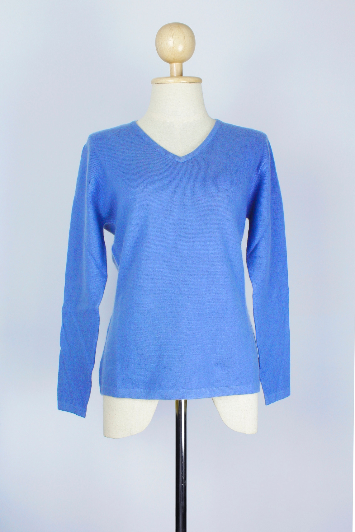 Cornflower Blue Cashmere Vneck Pullover Sweater for Women Etsy