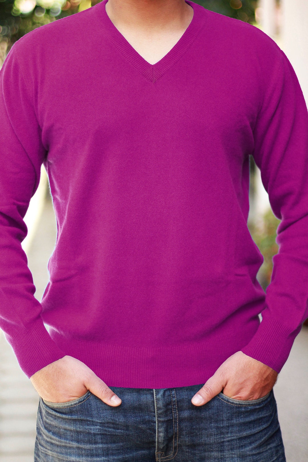 Magenta V Neck Sweater Magenta V Neck Sweater