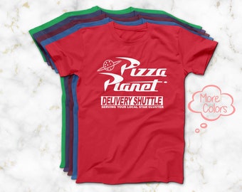 Pizza Planet T-Shirt, Available in 12 T-Shirt Colors, Toy Story Pizza Planet Delivery Shuttle Tee, Toy Story Aliens Shirt, Delivery Guy Tee