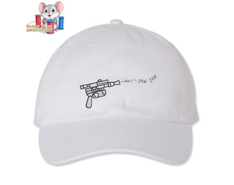 Star Wars Pew Pew Embroidered Dad Hat, Adjustable Adult & Youth Sizes, Variety of Cap Colors, Low Profile Unstructured Relaxed Soft Cap