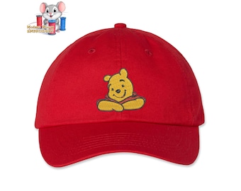 Winnie the Pooh Bear Embroidered Dad Hat, Adjustable Adult & Youth Sizes, Variety of Cap Colors, Low Profile Unstructured Soft Cap