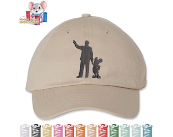 Mickey Walt Disney Partners Embroidered Dad Hat, Adjustable Adult & Youth Sizes, Variety of Cap and 80 Stitch Colors, Low Profile Hat