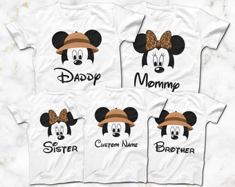 Disney Animal Kingdom Family T-Shirts, Animal Kingdom Mickey Mouse Minnie Mouse T-Shirts with Names and Custom Option, Disney Group