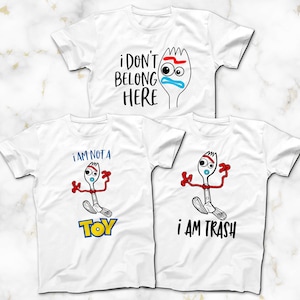 Toy Story Forky T-Shirts, I Don't Belong Here Forky T-Shirt, I am not a Toy Forky T-Shirt, I am Trash Forky T-Shirt, Forky Fun T-Shirts image 1