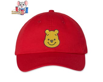 Winnie the Pooh Embroidered Dad Hat, Adjustable Adult & Youth Sizes, Variety of Cap Colors, Low Profile Unstructured Soft Cap