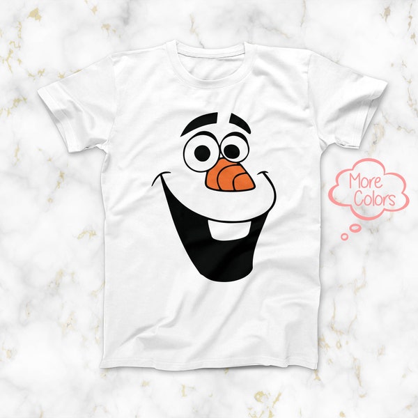 Frozen Olaf Snowman Face T-Shirt, Olaf Halloween Costume Shirt, Olaf Face Emoji Shirt, Disney Halloween Costume, Trick or Treat Shirt