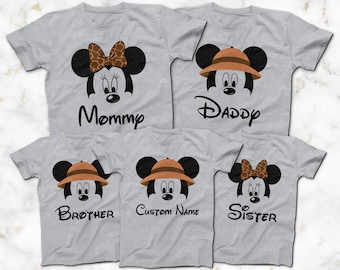 CUSTOM Animal Kingdom Family T-Shirts, Animal Kingdom Mickey Mouse Minnie Mouse T-Shirts with Names and Custom Option, Disney Group