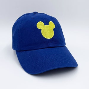 Mickey Head Embroidered Cap, Mickey Mouse Hat, Adjustable Adult Cap, WDW Disneyland 2022 Cap, Blue Disney Cap
