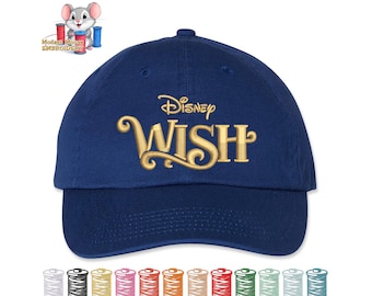 Wish Cruise Line Embroidered Dad Hat, Adjustable Adult & Youth Sizes, Variety of Cap and 80 Stitch Colors, Low Profile Hat