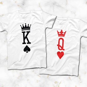 King of Spades Queen of Hearts Couples T-Shirts, Halloween Costumes, Available in ALL Sizes