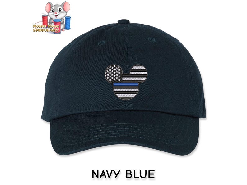 Mickey Blue Line Police Embroidered Dad Hat, Adjustable Adult & Youth ...